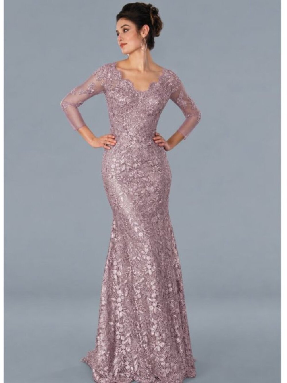 Clearance Rose Size 14 Formal Long Fitted Evening Dress by Stella Couture 22355